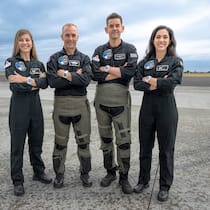 Die Crew der «Polaris Dawn»: Anna Menon von SpaceX, Scott «Kidd» Poteet (pensionierter Oberstleutnant der US-Airforce), Kommandant Jared Isaacman und Sarah Gilles von SpaceX.