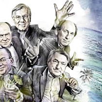 Insel der Glückseligen: Axel Weber, Walter Kielholz, Christoph Franz, Ernst Tanner und Paul Bulcke (v.l.).