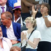 Wo Rolex ist, ist Tom Cruise: Links mit Jean-Frédéric Dufour und dessen Frau Anne-Carole am Tennisturnier von Wimbledon, rechts mit «Barbie»-Regisseurin Greta Gerwig an den Olympischen Spielen von Paris.