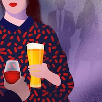 Bier und Wein, so soll es sein. Wir stossen an.