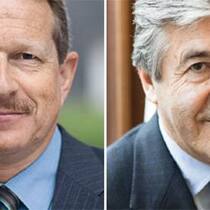 Wieder Kollegen: Ulrich Zwygart (l.) und Josef Ackermann.