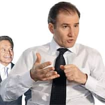 Schwaches Börsendébut: Glencore-Präsident Simon Murray und CEO Ivan Glasenberg (r.).