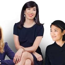Ausnahmeerscheinungen: Mia Brunell Livfors, Andrea Jung und Zhang Xin (v.l.).