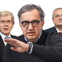 Philippe Varin, Chef von PSA Peugeot Citroën, Fiat-Lenker Sergio Marchionne und Martin Winterkorn von VW.