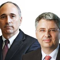Im Formtief: Novartis- Chef Joe Jimenez und Severin Schwan, CEO von Roche.