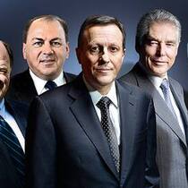 Walter Kielholz (Swiss Re), Axel Weber (UBS), Daniel Vasella (Novartis), Peter Brabeck (Nestlé), Franz Humer (Roche), v.l.