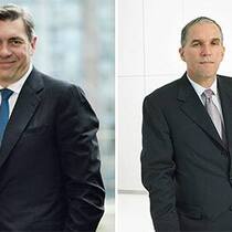 Martin Wittig (l.) verlässt seinen CEO-Posten aus gesundheitlichen Gründen, Burkhard Schwenker folgt seinem Nachfolger.