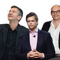 Schöne Spiele, schöne Gewinne: Adidas-Chef Herbert Hainer, Nike-CEO Mark Parker und Franz Koch, Chef von Puma.