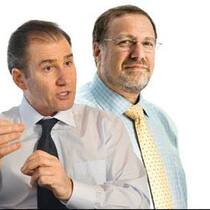 Bangen um Fusion: Glencore-Chef Ivan Glasenberg (l.) und Xstrata-Boss Mick Davis.