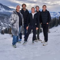 On top: David Allemann, Caspar Coppetti, Marc Maurer, Olivier Bernhard und Martin Hoffmann (von links) auf der Lenzerheide.