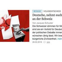 Das internationale Medienecho zum Abstimmungssonntag: Zuweilen darf man zu Recht neidisch auf die Schweiz sein, kommentiert die «Welt» in Berlin. Zum Beispiel nach diesem Abstimmungssonntag. Die Schweizer hätten gezeigt, dass sie selbst in «aufgeheizten Zeiten zu Ausgewogenheit und Reflexion fähig sind». Sind es die Deutschen in gleichem Masse?, fragt die «Welt». «Man kann es nur hoffen.»