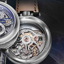 Der Uhrmacher programmiert die mechanische Lebensreserve in die Mechanik, sichtbar auf einer teilweise gebläuten peripheren Scheibe zu sehen, wobei Blau das Leben anzeigt.
