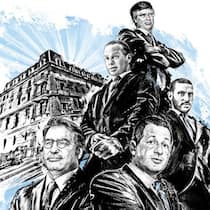 Die Kernfiguren bei EFG: Giorgio Pradelli, Alexander Classen, Boris Collardi, André Esteves, und John Latsis (von links).