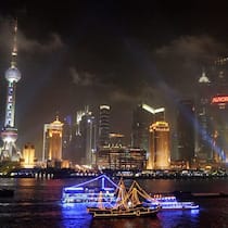 Eindrückliche Skyline von Shanghai.   Keystone