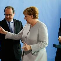 Treffen: Francois Hollande, Angela Merkel und Matteo Renzi. Keystone