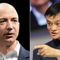 Auf dem Vormarsch: Amazon-Chef Jeff Bezos (l.) und Alibaba-Gründer Jack Ma. Keystone
