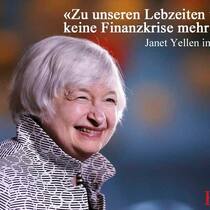 Die waghalsigsten Prognosen der Wirtschaftsgeschichte:Kürzlich äusserte die Fed-Präsidentin Janet Yellen, sie glaube nicht, dass es noch eine Finanzkrise zu Lebzeiten gäbe. Eine mutige Aussage. Ob sich diese Prognose bestätigt, wird sich zeigen.Keystone