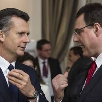 Nationalbank-Präsidenten unter sich: Thomas Jordan (re.) und Philipp Hildebrand.Keystone