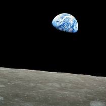 Weltraum: Der Blick vom Mond auf die Erde.  Keystone