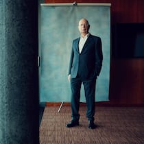 Klaus Schwab am WEF-Hauptsitz in Cologny.