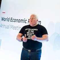 Chris Boos, Stargast beim ABB-Empfang am WEF: «Maschinen können einen Rembrandt malen, aber keinen Kubismus erfinden».
