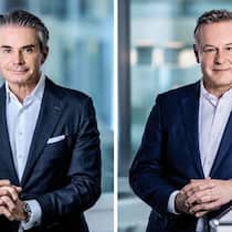 INNOVATIV Ex-Vontobel-Manager Roger Studer (l.) und Christian Katz, früherer SIX-Chef, wollen mit Helveteq durchstarten. Das Fintech soll die Themen Nachhaltigkeit und Kryptowährungen zusammenbringen.