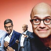 «Purpose vor Profit», lautet das Mantra in Corona-Zeiten – besonders verkörpert durch indischstämmige CEOs: Vas Narasimhan (Novartis), Sundar Pichai (Google), Arvind Krishna (IBM), Satya Nadella ( Microsoft), von links.