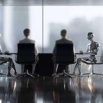 Ein Szenario mit Zukunft: KI sitzt mit am Tisch und unterstützt bei Analysen und Entscheidungen.