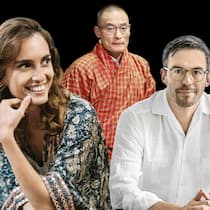 Die Bhutan-Connection: Alessa Berg und Tobias Reichmuth haben Bhutans Premier Tshering Tobgay (M.) über Ostern in Bhutan kennengelernt.