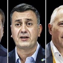 Bevor Jan Jenisch (l.) den CEO-Posten bei Holcim an Miljan Gutovic (M.) übergab, hatte er die Transformation zu höhermargigen Produkten eingeleitet. Role Model ist die von Thomas Hasler geführte Sika.