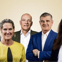Family-Affairs (von links): Silvio Denz, Tanja Wegmann,Barend Fruithof, Peter Spuhler, Daniela Spuhler-Hoffmann, aktuelle und ehemalige Verwaltungsratsmitglieder der Florhof Immobilien AG.