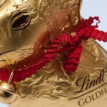 Der in Gold verpackte Schoggihase von Lindt & Sprüngli