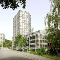 In diesem Hochhaus in Zürich-Wiedikon werden ausschliesslich 1- bis 2-Zimmer-Wohnungen angeboten.