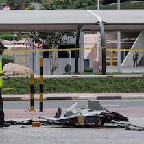 Der Krieg ist nah: Wrack einer iranischen Drohne in Dubai.