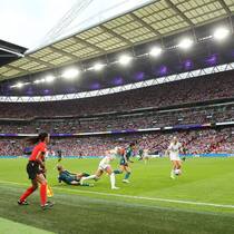 LONDON, ENGLAND - JULY 31: A general view of the match during the UEFA Women's Euro England 2022 final match between England and Germany at Wembley Stadium on July 31, 2022 in London, United Kingdom. (Photo by Robbie Jay Barratt - AMA/Getty Images)