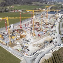Über der Baustelle in Bulle FR hat Rolex eine Flugverbotszone erwirkt.