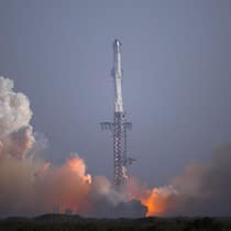 Die „Starship“-Rakete von SpaceX in Texas. 