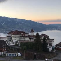 Die wunderbare Aussicht vom ehemaligen Hotel Fürigen auf den Vierwaldstättersee.