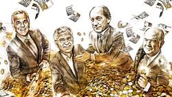 Kein Grossgrundbesitzer, keine Produktionsmittel, nur Arbeitskraft: Angestellte Manager wie Sergio Ermotti (UBS), Severin Schwan (Roche), Paul Bulcke (Nestlé) oder Walter Kielholz (Swiss Re, v.l.), stechen die klassischen Gründerfamilien beim Aufbau von Reichtum immer mehr aus.