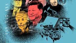 Treiber der Finanzmärkte: Jerome Powell, Chef der US-Notenbank, EZBChefin Christine Lagarde, US-Präsident Donald Trump, Xi Jinping, Staatspräsident Chinas, Syriens Staatsoberhaupt Bashar al-Assad, Hassan Rohani, Präsident des Iran (v.l.).