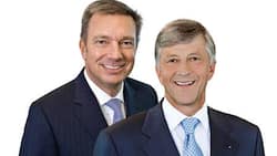 Demonstrative Zuversicht: Adecco-Chef Patrick De Maeseneire (l.) und Rolf Dörig, Präsident des Personalvermittlers.