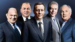Walter Kielholz (Swiss Re), Axel Weber (UBS), Daniel Vasella (Novartis), Peter Brabeck (Nestlé), Franz Humer (Roche), v.l.