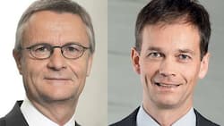 Hans Rudolf Matter, Chef der Basler Kantonalbank und Martin Scholl, Chef der Zürcher Kantonalbank