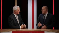 Erster TV-Auftritt seit Corona: Novartis-VR-Präsident Jörg Reinhardt (l.) und sein UBS-Pendant Axel Weber beim BILANZ Business Talk.
