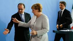Treffen: Francois Hollande, Angela Merkel und Matteo Renzi. Keystone
