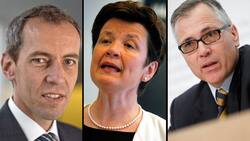 Aufstieg dank Finma: Patrick Raaflaub, Monica Mächler, Urs Zulauf (v.l.).  Keystone