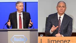 Severin Schwan und Joseph Jimenez: Pharmaaktien gaben zuletzt stark nach.  Keystone