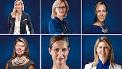 Frauenpower: Swiss-Re-COO Anette Bronder, UBS-COO Sabine Keller-Busse, McKinsey-Partnerin Nina Probst (o.v.l.), UPC-Chefin Severina Pascu, Anita Eckardt (Leiterin Konzernsparte Spezialitäten bei Implenia), Novartis-Pharmaceuticals-Präsidentin Maria-France Tschudin (u.v.l.).