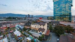 In Zürich West sind mittlere Preisklassen gefragt, beim Luxus harzt es aber: Restaurant «Frau Gerolds Garten», Prime Tower (r.).