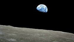 Weltraum: Der Blick vom Mond auf die Erde.  Keystone